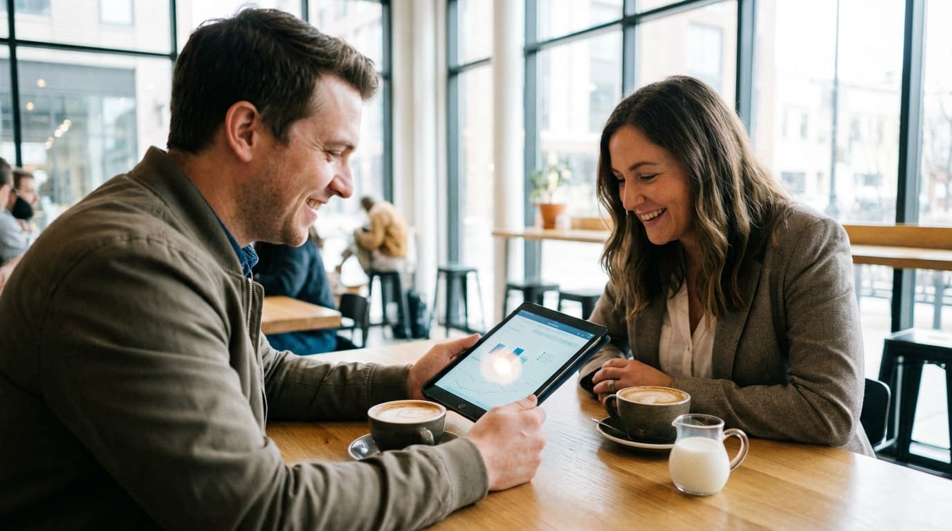 Business meeting in a cafe