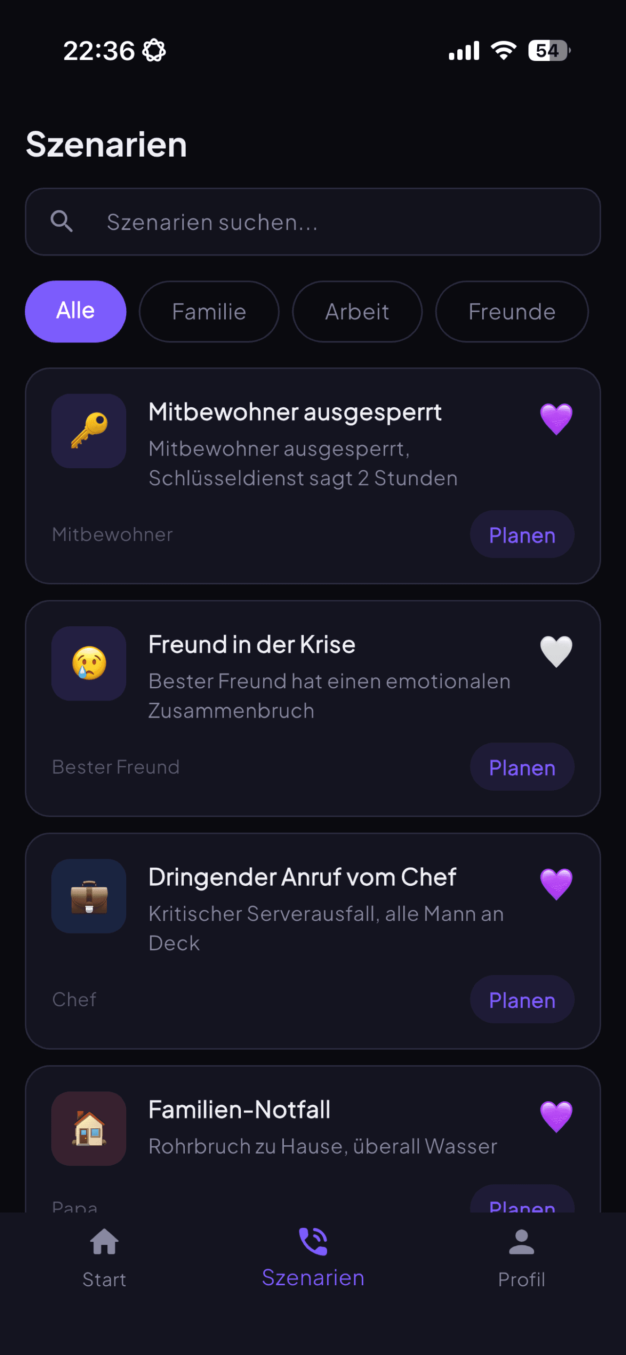 ExcuseApp — KI-gestützte Escape-Calls: Screenshot 2