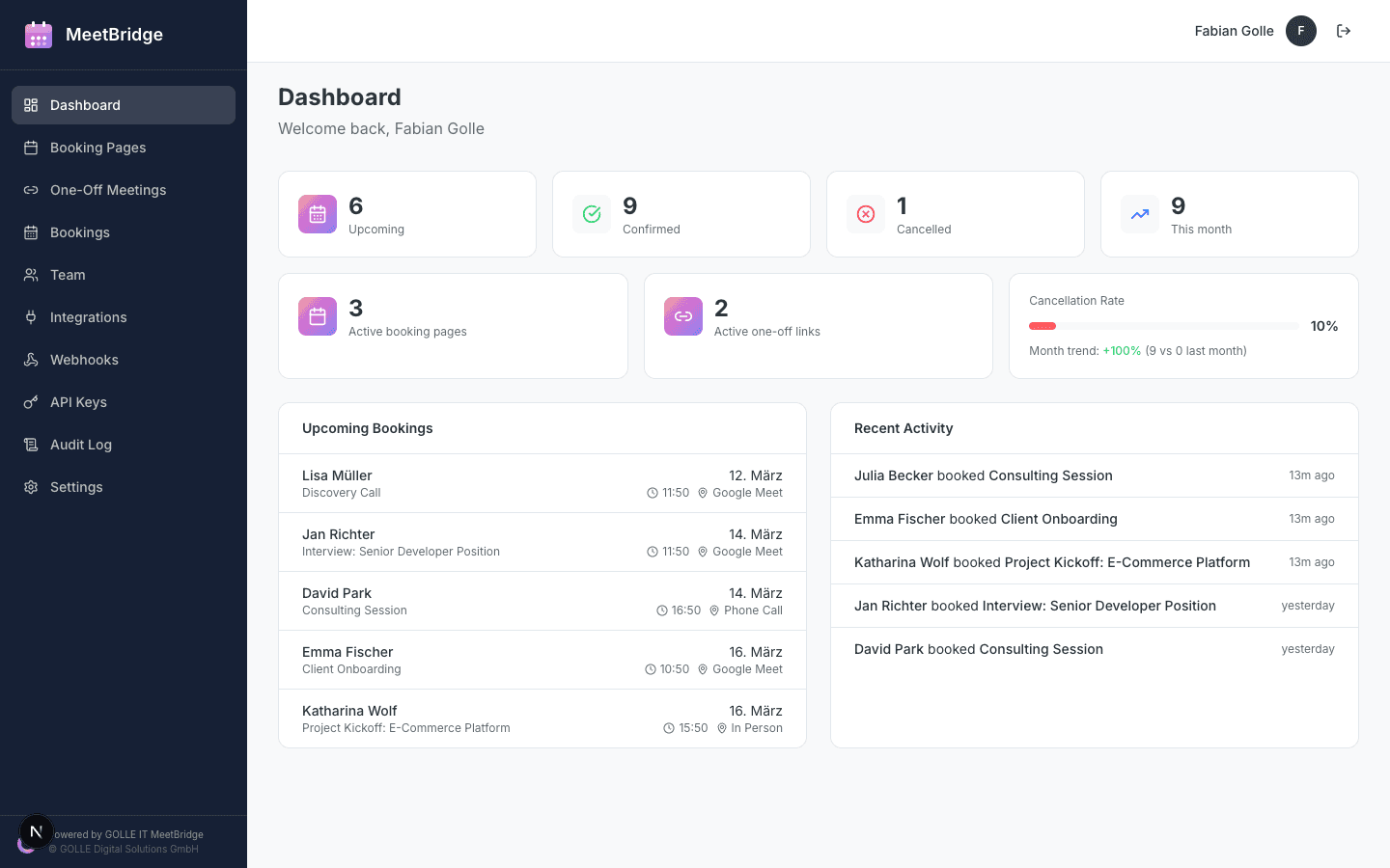 MeetBridge — Intelligente Terminplanung: Screenshot 2